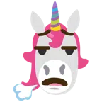 Einhorn + Gesicht, das ausatmet