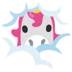 Einhorn + Gesicht in Wolken