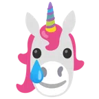 Einhorn + lachendes Gesicht mit Träne