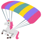 paracaídas + unicornio