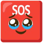 pulsante SOS + faccina che trattiene le lacrime