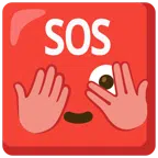 pulsante SOS + faccina che sbircia tra le dita