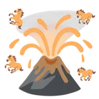 Vulkan + Pferd