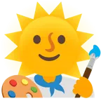 Sonne mit Gesicht + Mischpalette