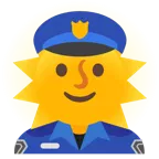 Sonne mit Gesicht + Polizeilicht