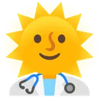 Sonne mit Gesicht + Stethoskop