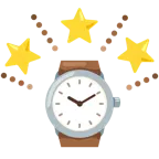 funkelnder Stern + Armbanduhr