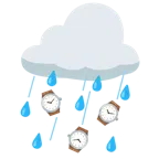 Wolke mit Regen + Armbanduhr
