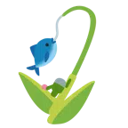 Tulpe + Angel mit Fisch