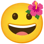 flor de hibisco + cara sonriendo