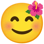 flor de hibisco + cara feliz con ojos sonrientes