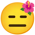 flor de hibisco + cara sin expresión