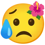 flor de hibisco + cara triste pero aliviada