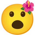 flor de hibisco + cara con la boca abierta