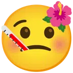 flor de hibisco + cara con termómetro