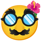 flor de hibisco + cara disfrazada