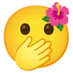flor de hibisco + cara con ojos abiertos y boca tapada