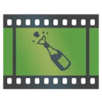 pellicola cinematografica + bottiglia stappata