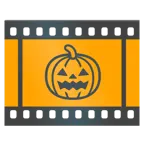 pellicola cinematografica + zucca di Halloween