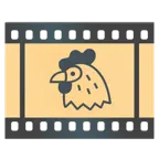 pellicola cinematografica + gallina
