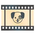 pellicola cinematografica + muso di cane