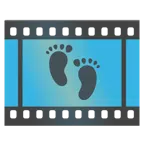 pellicola cinematografica + impronta di piedi