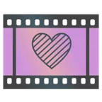 pellicola cinematografica + cuore viola