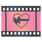 pellicola cinematografica + cuore con fiocco