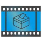 pellicola cinematografica + urna elettorale con scheda