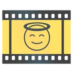 pellicola cinematografica + faccina con sorriso e aureola