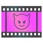 pellicola cinematografica + faccina con sorriso e corna