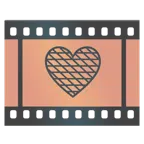 pellicola cinematografica + cuore marrone