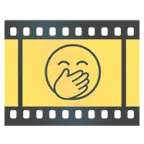 pellicola cinematografica + faccina con mano sulla bocca