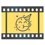 pellicola cinematografica + faccina che festeggia