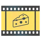 pellicola cinematografica + fetta di formaggio