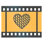 pellicola cinematografica + cuore arancione