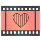 pellicola cinematografica + cuore rosso