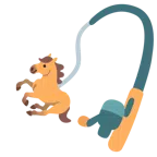 canna da pesca + cavallo