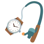 canna da pesca + orologio