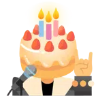 microfono + torta di compleanno