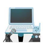 microfono + computer portatile