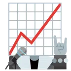 microfono + grafico con andamento positivo