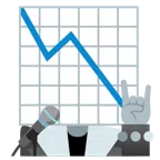 microfono + grafico con andamento negativo