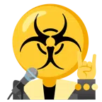 microfono + simbolo del rischio biologico