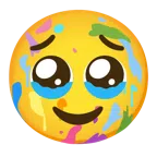 tavolozza + faccina che trattiene le lacrime