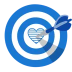 bersaglio + cuore blu
