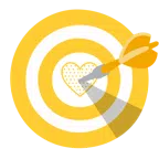 bersaglio + cuore giallo