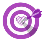 bersaglio + cuore viola