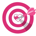 bersaglio + cuore con fiocco