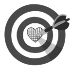 bersaglio + cuore nero
